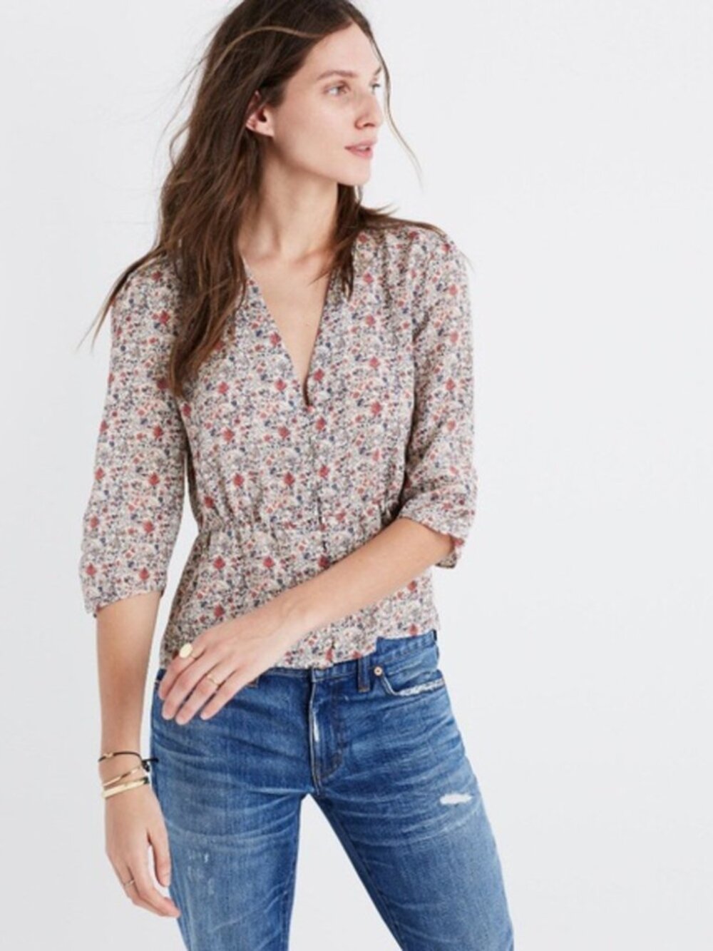 Madewell Shadowpetal Silk Blouse Size 6
